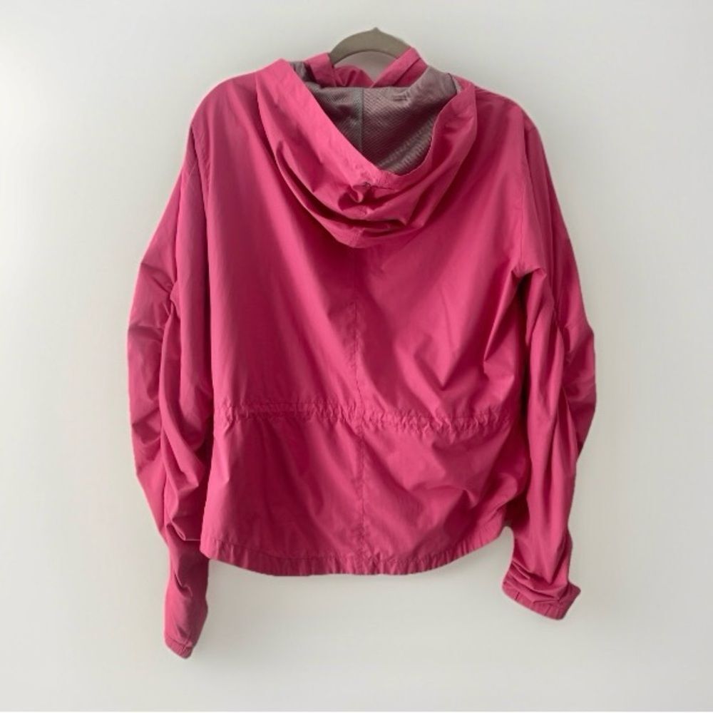 Bebe Sport Relaxed-Fit Hooded Jacket Pink Womens L Large Lightweight Windbreaker - Picture 3 of 13